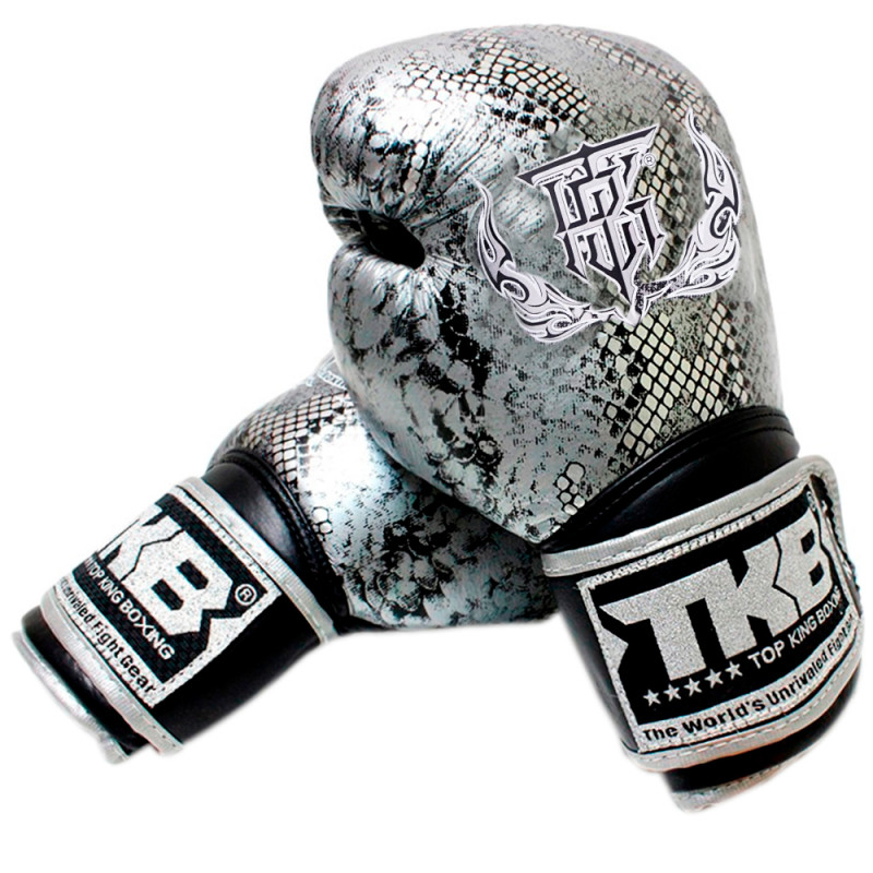 TKB TopKing Boxing Gloves "Snake" Silver (Black)