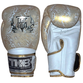 TKB Top King Boxing Gloves "Snake" Gold (White)