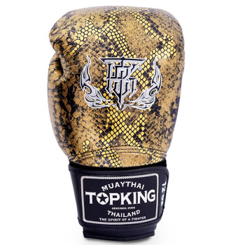 TKB TopKing Boxing Gloves "Snake" Gold (Black)
