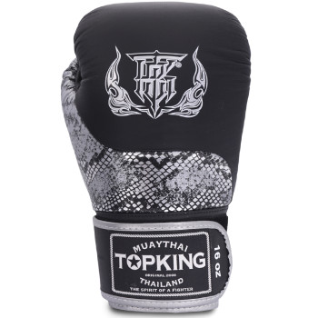 TKB TopKing Boxing Gloves "Power Snake" Black-Silver