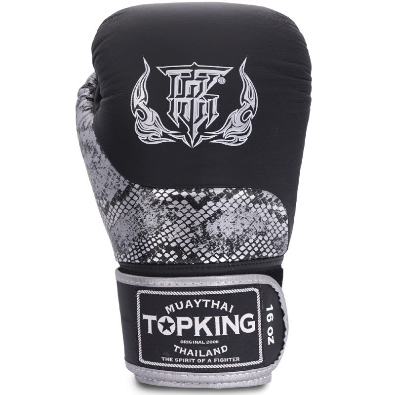TKB TopKing Boxing Gloves "Power Snake" Black-Silver