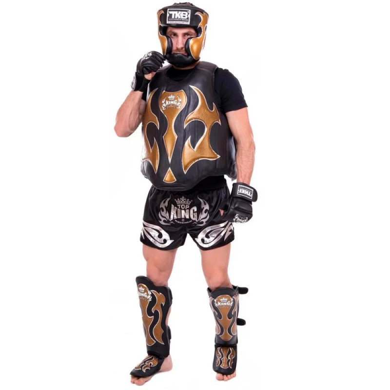 TKB TopKing TKBDEM-01 Trainer's Vest Muay Thai Boxing Black-Gold