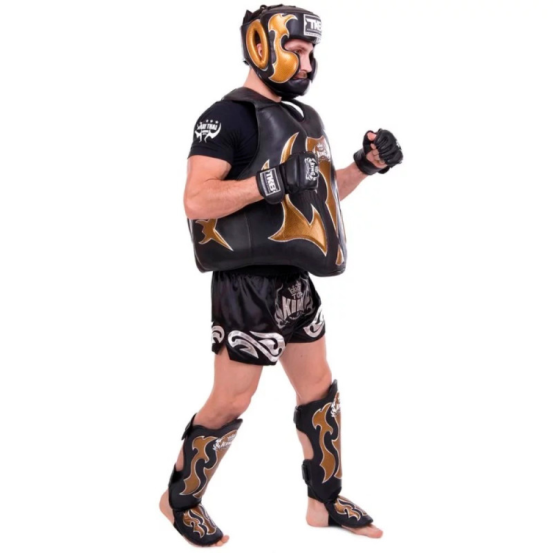 TKB TopKing TKBDEM-01 Trainer's Vest Muay Thai Boxing Black-Gold