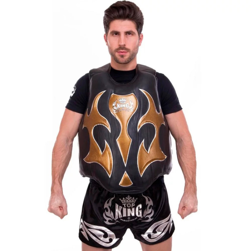 TKB TopKing TKBDEM-01 Trainer's Vest Muay Thai Boxing Black-Gold