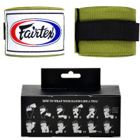 Fairtex HW2 Hand Wraps Muay Thai Boxing Free Shipping Olive