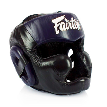Fairtex HG13 Boxing Headgear Head Guard "Diagonal Vision Sparring" Black-Blue