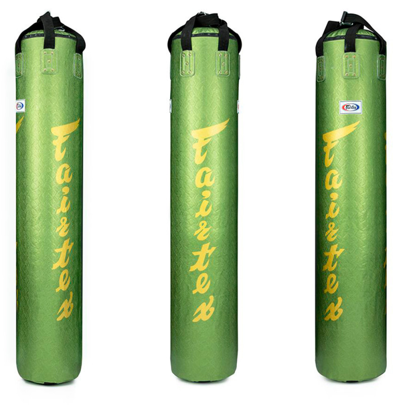 Fairtex HB6PY 6FT Heavy Bag Muay Thai Boxing Banana Bag “Python Print” Green-Gold Unfilled