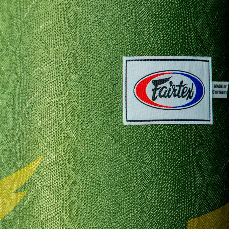 Fairtex HB6PY 6FT Heavy Bag Muay Thai Boxing Banana Bag “Python Print” Green-Gold Unfilled