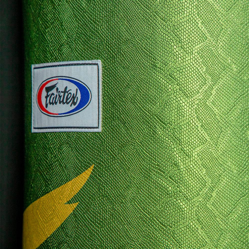 Fairtex HB6PY 6FT Heavy Bag Muay Thai Boxing Banana Bag “Python Print” Green-Gold Unfilled
