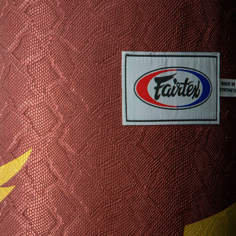 Fairtex HB6PY 6FT Heavy Bag Muay Thai Boxing Banana Bag “Python Print” Red-Gold Unfilled