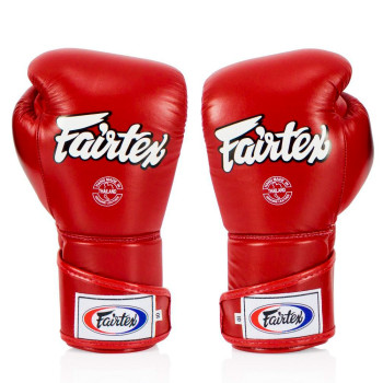 Fairtex BGV6 Boxing Gloves "Stylish Angular Sparring" Full Wrist Closure Red