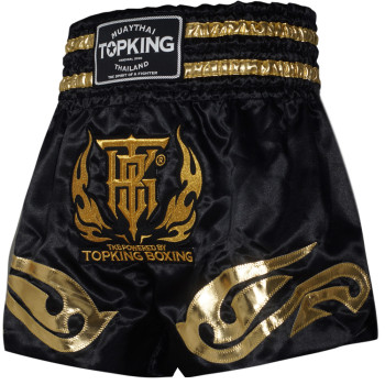 TKB Top King Muay Thai Boxing Shorts Black-Gold Free Shipping