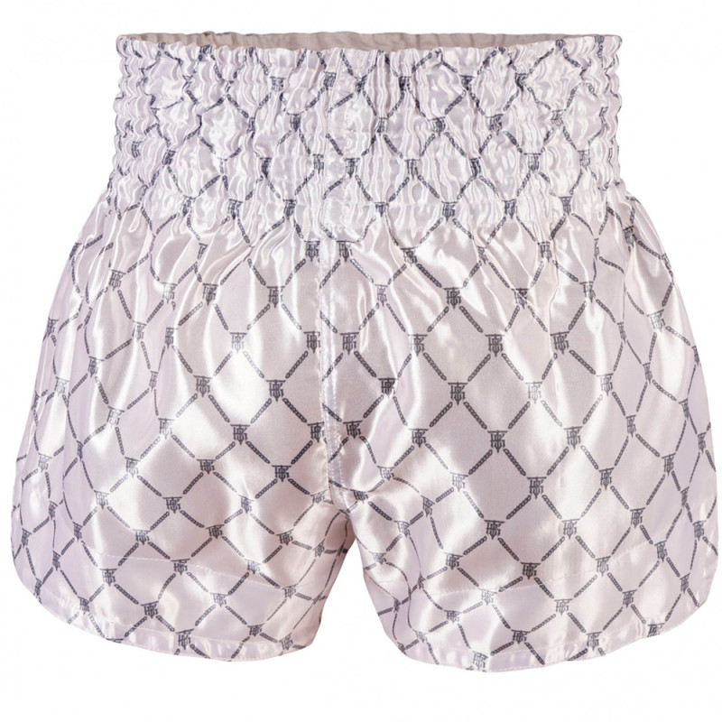 TKB TopKing TKTBS-213 Muay Thai Boxing Shorts White-Silver Free Shipping
