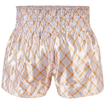 TKB TopKing TKTBS-213 Muay Thai Boxing Shorts White-Gold Free Shipping
