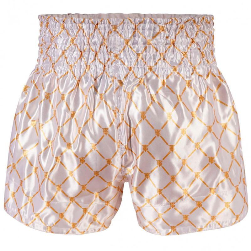 TKB TopKing TKTBS-213 Muay Thai Boxing Shorts White-Gold Free Shipping