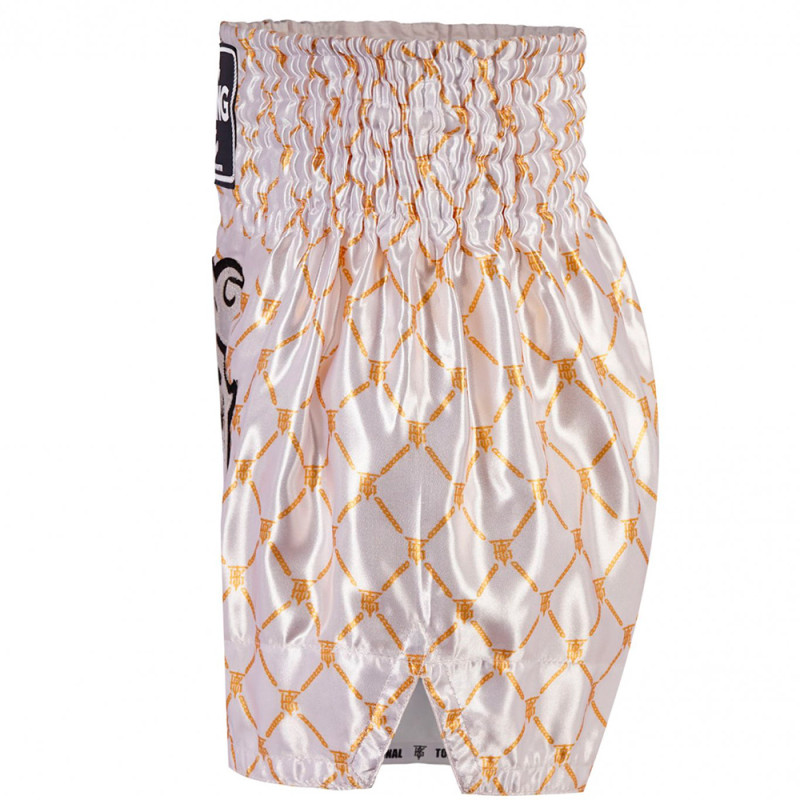 TKB TopKing TKTBS-213 Muay Thai Boxing Shorts White-Gold Free Shipping