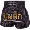 TKB TopKing TKTBS-213 Muay Thai Boxing Shorts Black-Silver Free Shipping