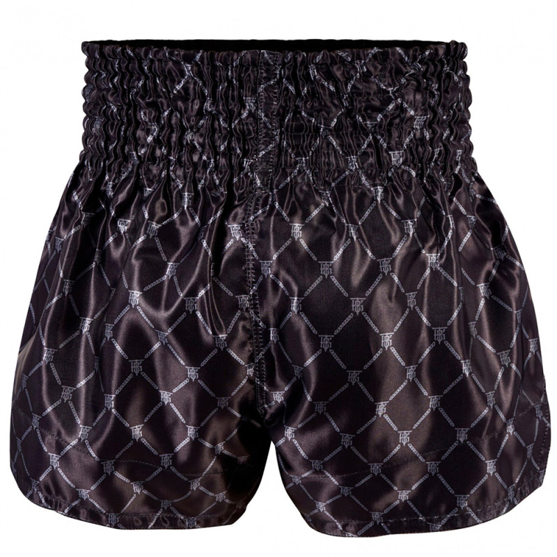 TKB TopKing TKTBS-213 Muay Thai Boxing Shorts Black-Silver Free Shipping