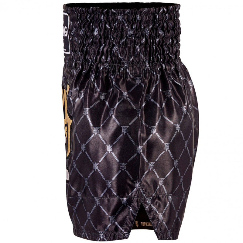 TKB TopKing TKTBS-213 Muay Thai Boxing Shorts Black-Silver Free Shipping