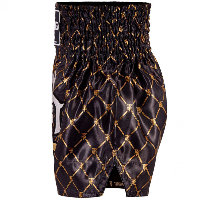 TKB TopKing TKTBS-213 Muay Thai Boxing Shorts Black-Gold Free Shipping