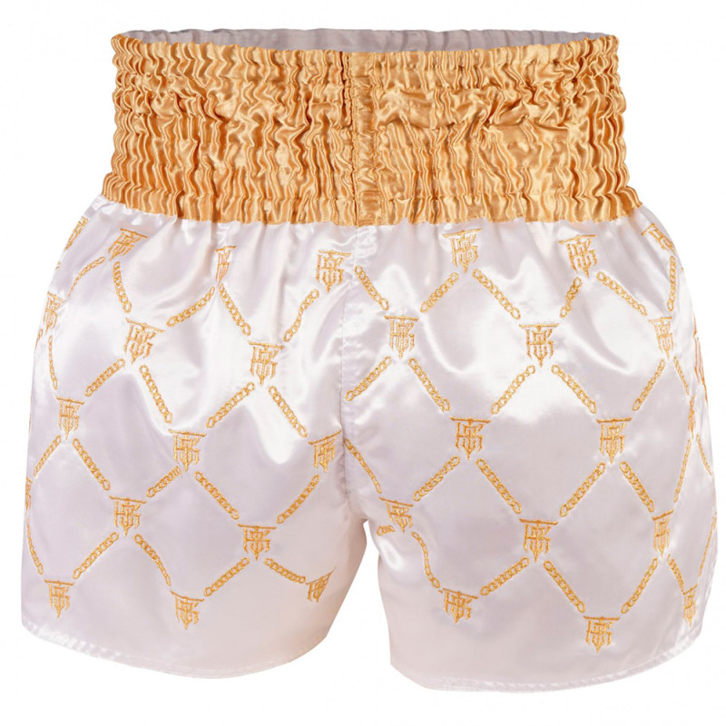TKB TopKing TKTBS-212 Muay Thai Boxing Shorts White-Gold Free Shipping