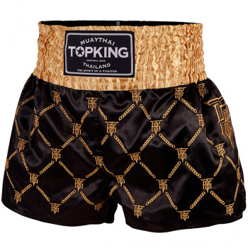 TKB Top King TKTBS-212 Muay Thai Boxing Shorts Black-Gold Free Shipping