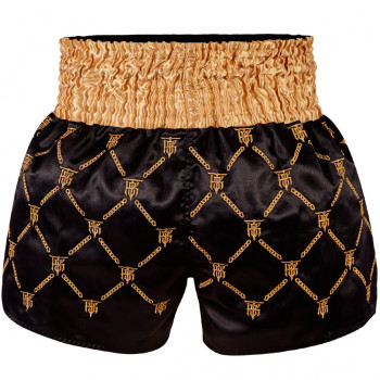TKB TopKing TKTBS-212 Muay Thai Boxing Shorts Black-Gold Free Shipping