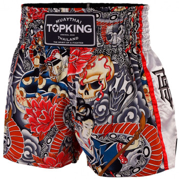 TKB Top King TKTBS-206 Muay Thai Boxing Shorts White Insert Free Shipping
