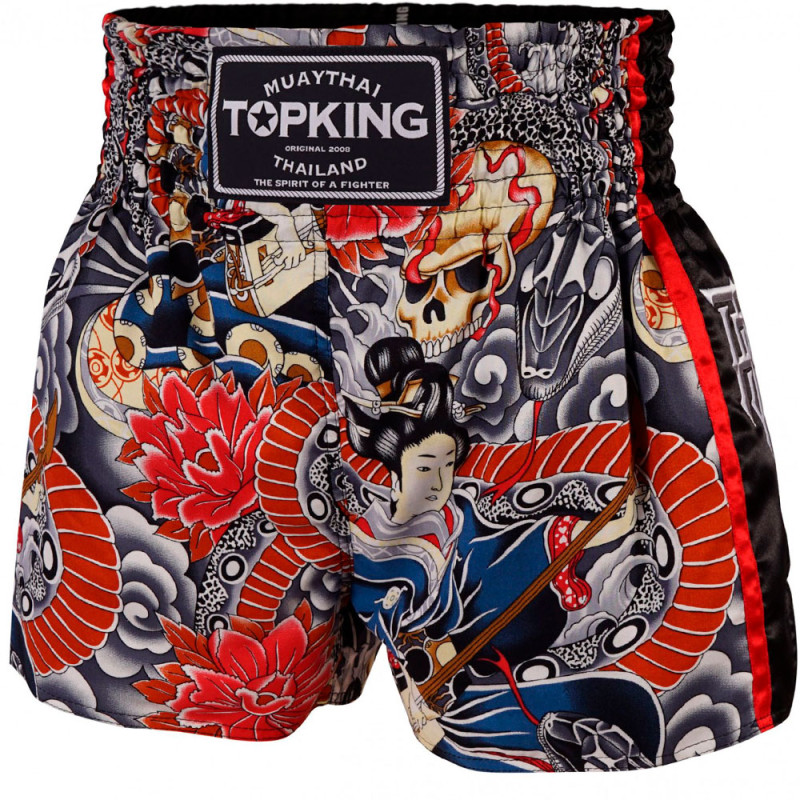 TKB TopKing TKTBS-206 Muay Thai Boxing Shorts Black Insert Free Shipping