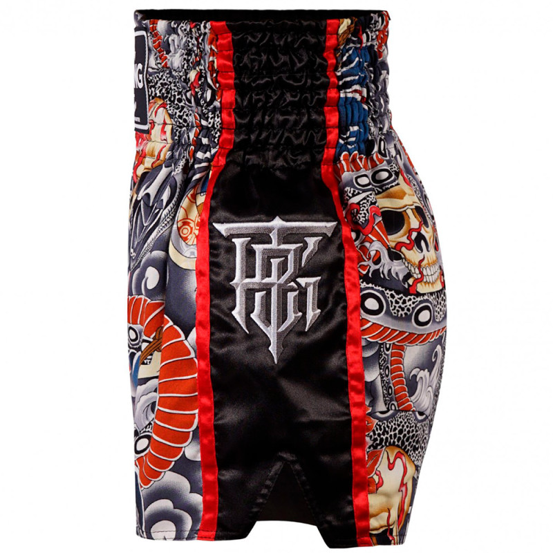 TKB TopKing TKTBS-206 Muay Thai Boxing Shorts Black Insert Free Shipping