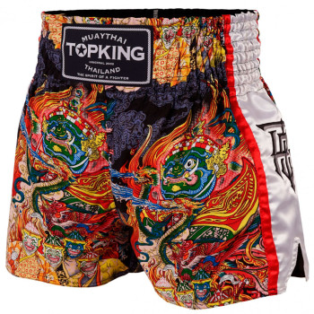TKB Top King TKTBS-205 Muay Thai Boxing Shorts White Insert Free Shipping