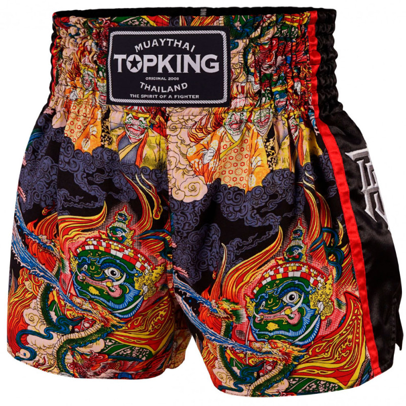TKB TopKing TKTBS-205 Muay Thai Boxing Shorts Black Insert Free Shipping