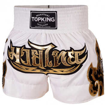 TKB Top King TKTBS-228 Muay Thai Boxing Shorts White Free Shipping