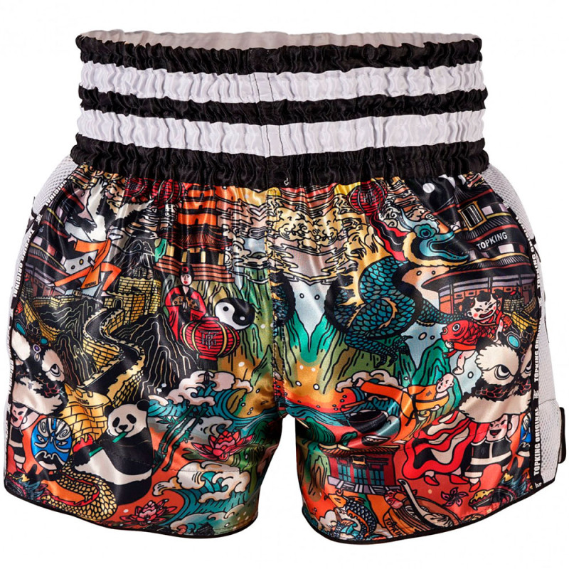 TKB TopKing TKTBS-227 Muay Thai Boxing Shorts Mesh White Free Shipping