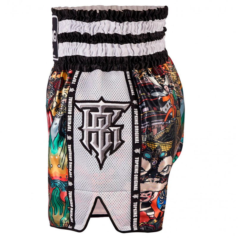 TKB TopKing TKTBS-227 Muay Thai Boxing Shorts Mesh White Free Shipping