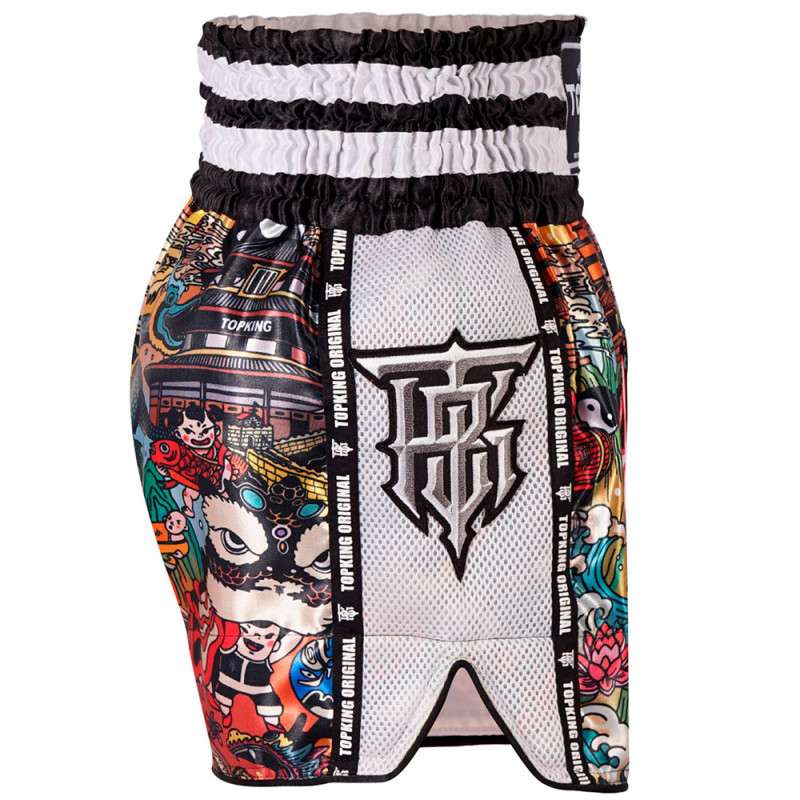TKB TopKing TKTBS-227 Muay Thai Boxing Shorts Mesh White Free Shipping