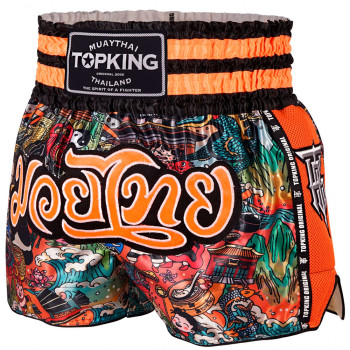TKB Top King TKTBS-227 Muay Thai Boxing Shorts Mesh Orange Free Shipping