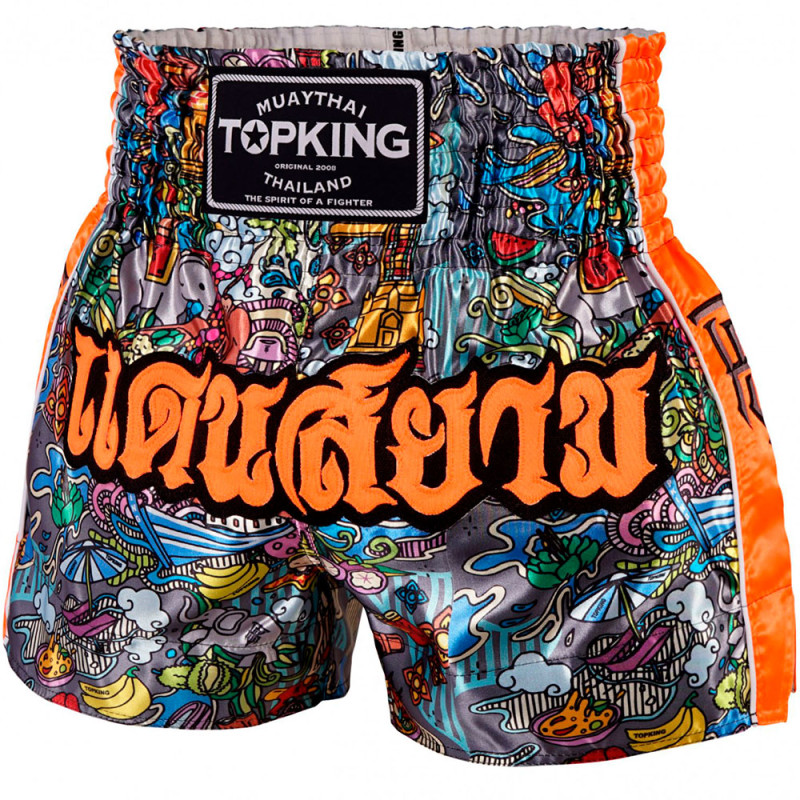 TKB TopKing TKTBS-225 Muay Thai Boxing Shorts Insert Orange Free Shipping