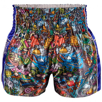 TKB TopKing TKTBS-225 Muay Thai Boxing Shorts Insert Blue Free Shipping