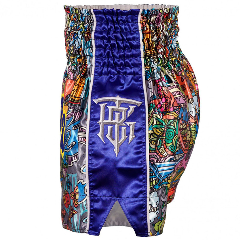 TKB TopKing TKTBS-225 Muay Thai Boxing Shorts Insert Blue Free Shipping