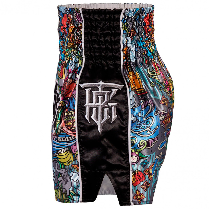 TKB TopKing TKTBS-225 Muay Thai Boxing Shorts Insert Black Free Shipping