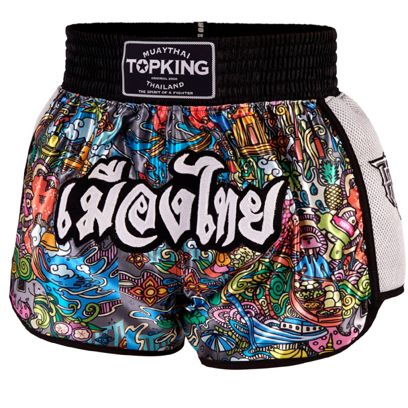 TKB TopKing TKTBS-224 Muay Thai Boxing Shorts White Mesh Free Shipping