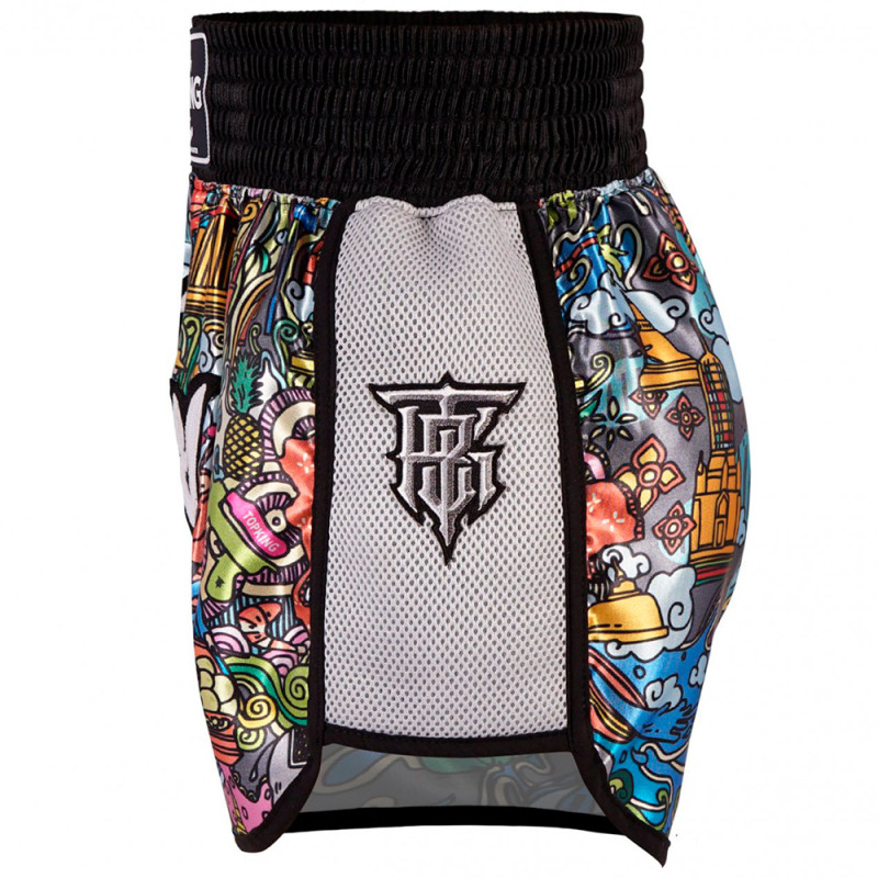 TKB TopKing TKTBS-224 Muay Thai Boxing Shorts White Mesh Free Shipping