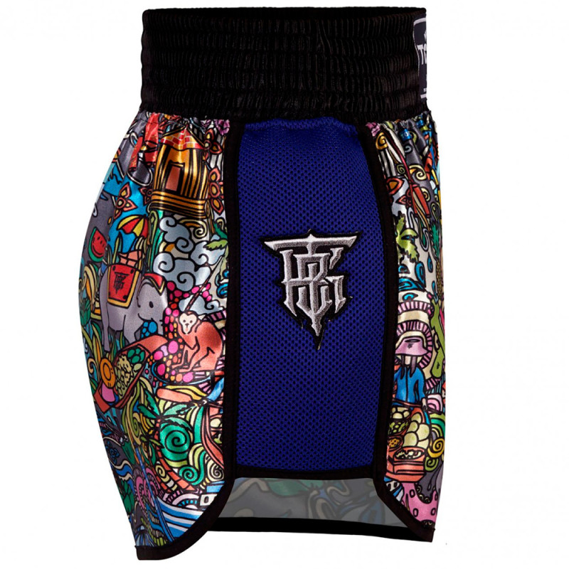 TKB TopKing TKTBS-224 Muay Thai Boxing Shorts Blue Mesh Free Shipping