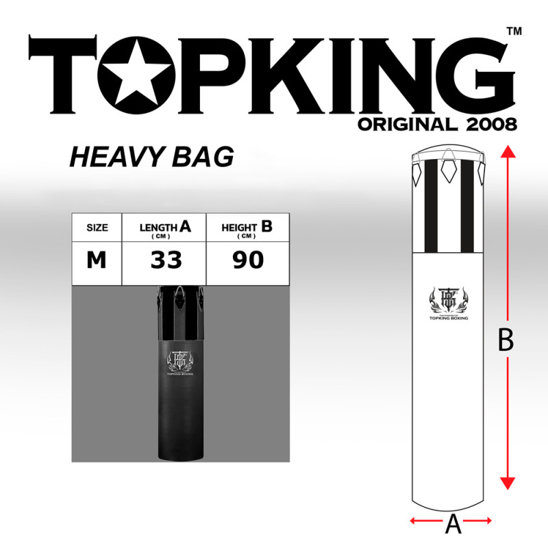 TKB TopKing TKHBH Muay Thai Boxing Heavy Bag (Leather Or Semi-Leather + Nylon) Unfilled Size M