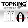 TKB TopKing TKHBT-SL Muay Thai Boxing Heavy Bag Tear Drop Synthetic Leather Unfilled Black-Yellow