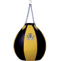 Top King TKHBT-GL Muay Thai Boxing Heavy Bag Tear Drop Genuine Leather Unfilled Black-Yellow