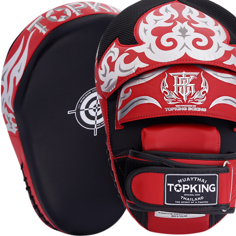 TKB TopKing TKFME "Kanok" Focus Mitts Muay Thai Boxing Black-Red