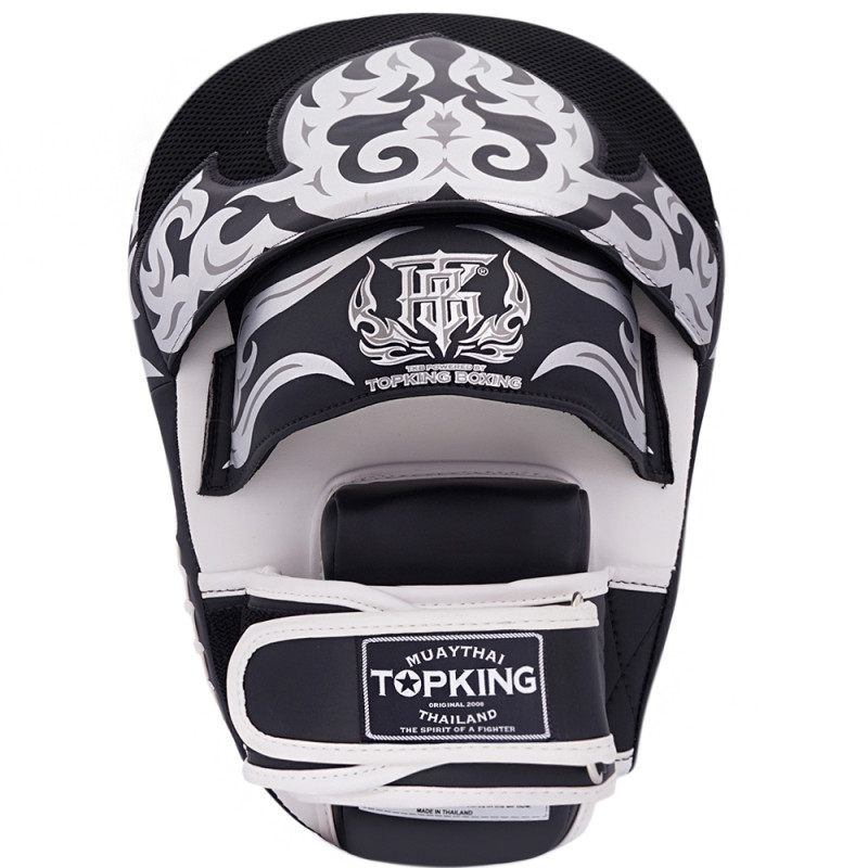 TKB TopKing TKFME "Kanok" Focus Mitts Muay Thai Boxing White-Black