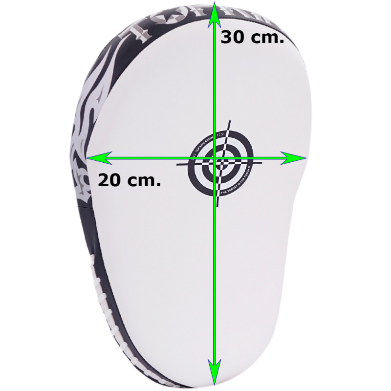 TKB TopKing TKFME "Kanok" Focus Mitts Muay Thai Boxing White-Black